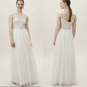 NWT BHLDN Avaline Beaded Embellished White Dress 0